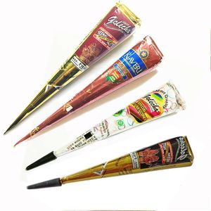 New Paste Black White Brown Red Henna Cones Indian for Temporary Tattoo Sticker Body Paint Art Cream Cone Wholsale