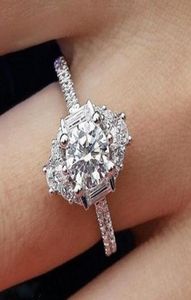 Modne proste kwadratowe pierścionki z cyrkonem Księżniczki Euramerykańskie pierścionki zaręczynowe dla kobiet mody biżuterii prezent Bague Femme5168658