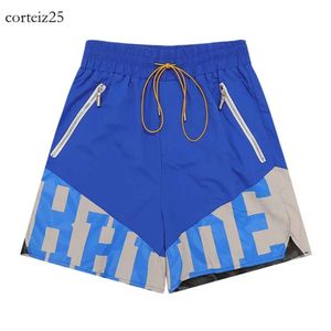 Rhude Shorts Män deserar korta modesportbyxor män kvinnor rhude varumärke rörelse läder shorts gator bokstäver rhude strand shorts cl 3004