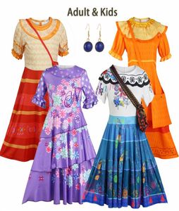 Encanto Cosplay Adult Isabella Mirabel Madrigal Costume Dolores PEPA Princess Dress Dziewczyna Kids Halloween Party Ubranie 220724248981