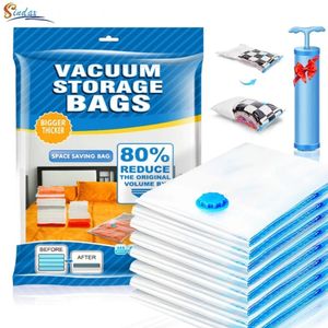 Bolsa de armazenamento de vácuo durável mais espaço salvar sacolas de focas para travesseiros de roupas de roupa de cama de roupas de roupa de roupa de roupa de cama de travessia compactada 240415