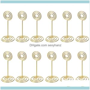 Väskor Packaging Display JewelRypack Table Number Card Holders PO Holder Stands Place Paper Menu Clips, Circle Shape (Gold) Jewelry Pou