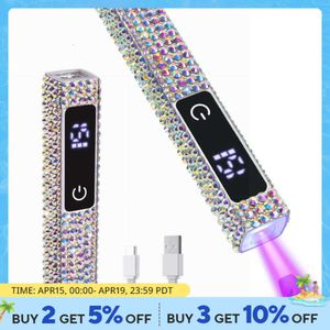 Mini Handheld UV Led Lamp Diamonds Portable Nail Dryer for Curing Gel Polish with Display Manicure Hine