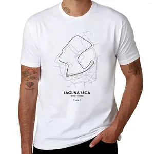 Herrpolos Laguna Seca-USA Track Map T-shirt Tulldesign DIN EGNA snabbt torkande estetikkläder Bomull