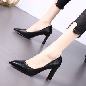 أحذية للنساء 2023 Stilito Ladies Summer Footwear Square Heels Office Super High Heel Black Pointed Tee Y2K Delivery 39