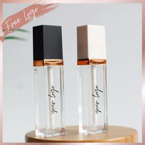 Private Label Square Empty Lip Gloss Wand Tubes Lip Oil Bottles Lipstick Container Clear Bottle Tubes DIY Lip Glaze Package