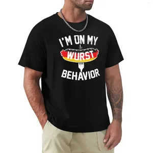 Männer Polos Ich bin auf meinem Wurst Verhalten lustiger deutscher Bierfestliebhaber Geschenk T-Shirt übergroß