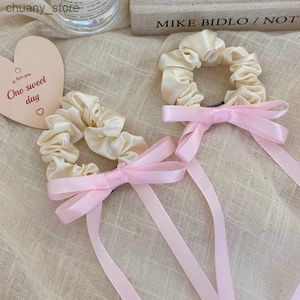 Hair Gummibänder elastische Haarbänder KOREAN Accessoires Scrunchie für Frauen Mädchen Gummi -Ribbon Vintage Populär führende Mode Süßigkeiten Kpop New Y240417