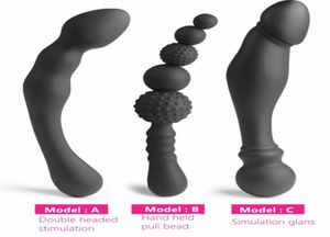 Nuovi 3 stili Manuale Black Big Pull perline anale Silicone Dildo Double Head Butt Cuppone Sex Toys per Gay Men5885697