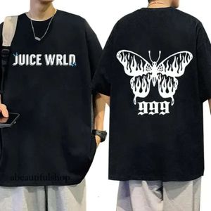 Rapçi Yüksek kaliteli meyve suyu wrld hoodie baskı grafik tişört erkekler tasarımcısı retro gotik tişörtler erkekler rahat% 100 pamuklu büyük boy tişört sokak kıyafeti 101