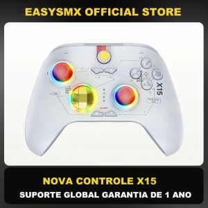 MICES EASYSMX X15 sem fio PC gamepad, Bluetooth Joystick Controller para PC Windows, Nintendo Switch, Android/iOS, RGB, Efeito Hall