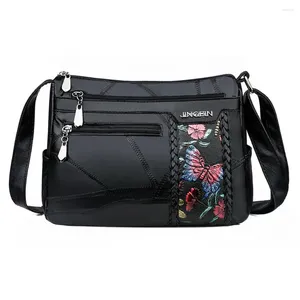 Väska handväskor mode kvinnor axel slingväskor läder multi-pocket elegant messenger handväska för vandring och resor