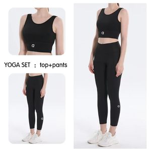 Allu top+spodnie Al Women's Tight Joga Sets Sport Kamizelka Kamizelki Kometki Legginsy Prespants Gym Odporność treningowa STRONY ROZDZIAŁ SW 6897