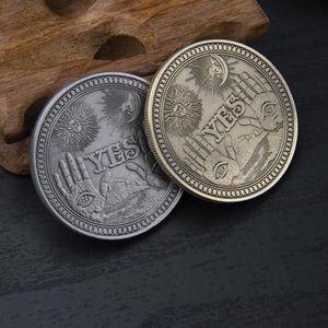 Yes or No Copy Coin Commemorative Prediction Decision Making Challenge Vintage Skull Handicraft Travel Souvenir Art Collection Metal Gift