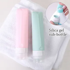 Storage Bottles Shower Gel Portable Hand Washing Refillable Sub-bottling Tube Squeeze Container Silicone Bottle Empty