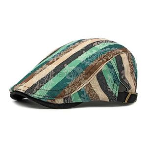 Berets Spring Cotton Print Print Caps Flat