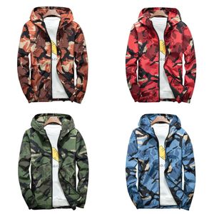 Men's Jackets 2021 Spring and Autumn Mens Camouflage Trend Casual Hooded Jacket Fashion Coat Trench M-4XL