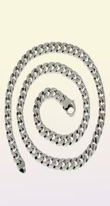 Men039S Flat Miami Cuban Link łańcuch 925 srebrny srebrny o grubość 8 mm Włochy Made1162732