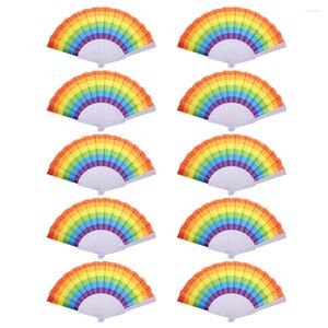 Figurine decorative ventilatori pieghevoli resistenti Design del colore arcobaleno Fan creativo