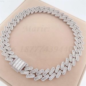 Bussdown 18mm Luxury Cuban Link for Men Moissanite 925 Silver Hip Hop Iced Out Chain