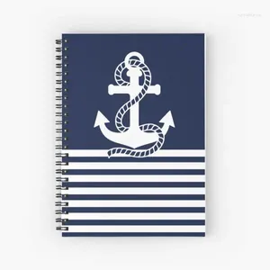 Nautical Anchor Spiral Journal Notebook College Колледж Управлял записные книжки для рабочей записки.