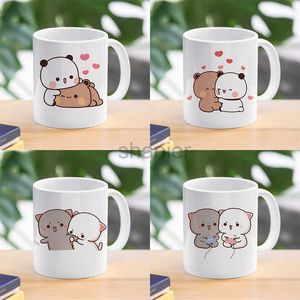 Muggar Panda Bear Bubu Dudu Coffee Milk Cup Mocha Cat Panda Bear Par Christmas Mug Kawaii Cups Original Mugs Gratis frakt Drinkware 240417