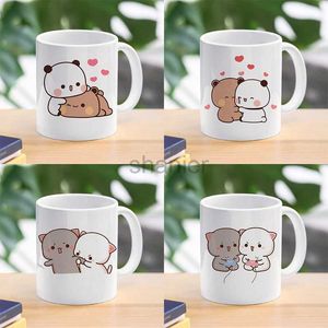 Tassen Panda Bär Bubu Dudu Kaffee Milch Tasse Mocha Katze Panda Bär Paar Weihnachtsbecher Kawaii Tassen Original Tassen kostenlos Versandgetränk 240417