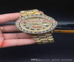 Orologio da uomo di lussuoso marchio da uomo Big Diamonds Bezel Big Size 40mm Orologio da polso Hip Hop Rapper Full Iced Out Gold Case Automatico Watch2533904