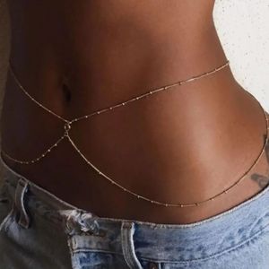 Fashion Simple Double Layer Bead Chain Ladies Waist Belly Belt Body Jewelry Spring Summer Gifts 240409