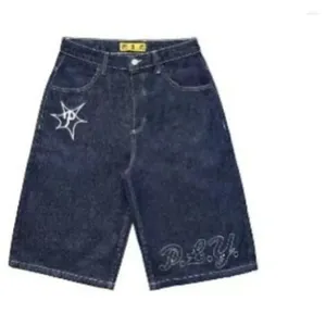 Calça masculina homens homens verão y2k jeans de jeans de rua de hip hop lazer de lazer solto de lisada