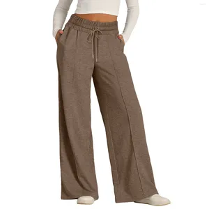 Women's Pants Summer Fall Work Clothes For Women Oversized Wide Leg Lightweight Sweatpants Elastic Drawstring Straight Pant