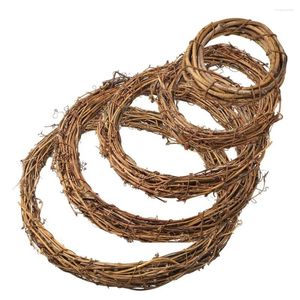 Flores decorativas Rattan Wreath Garland Hoops Diy Supplies Frames Círculos Fazendo grinaldas de flores Christmas da porta da frente