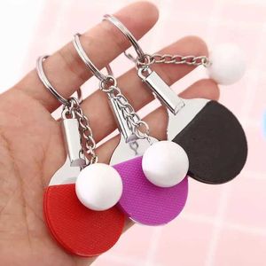 U2JZ Keychains Lanyards Cute Ping Pong Racket Pendants Keychain Souvenir Table Tennis Ball Keyrings Ball Sports Fans Key Ring Gift Ornament Accessories d240417