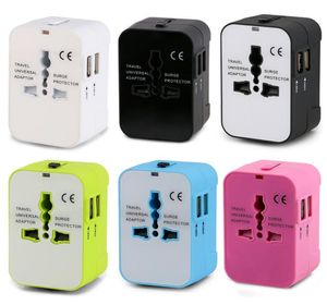 21A Travel Adapter Worldwide All in One Universal Power Converters Power Plug Adapter Charger 2 USB Ports for USA EU UK AUS8297780
