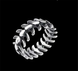 1PC na całym świecie pierścień kręgosłupa 316L Zespół ze stali nierdzewnej impreza mody biżuteria fajna kość rybna unisex ring1107193