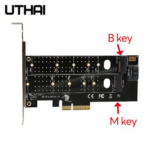 Adapter Uthai T15 PCIe an M.2 NVMe SSD NGFF Adapter Card 110mm M Key Plus B Schlüsselerweiterungskarte PCIE X4 X8 X16 FIT 2 MSATA SSD