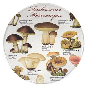 Tappeti hx carini funghi di funghi round tappeti scienze 3d stampato per la scrivania del soggiorno tavolino tavolino area morbida