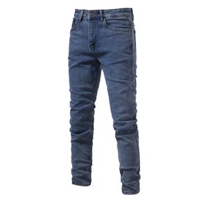 Calça jeans de jeans de outono aiopeseson, jeans lisos para homens para homens, algodão de algodão casual wear mens de jeans 240407