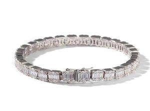 Pulseira de diamante quadrado de prata de hiphop pulseira de tenns de tenns 7in e 86quotinch 86mm simular dimonds bangles braceles37547791