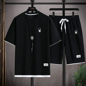Summer Mens Suit mode koreansk träning Kort ärm Tshirt Sports Shorts Casual Clothing Mens Jog 240410