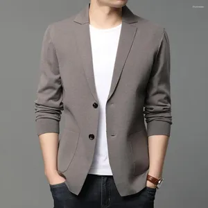 Sweaters masculinos Cardigan Sweater for Men Jacket elegante colarinho de lã de lã de lã de outono/inverno Escritório