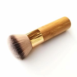 فرشاة البخاخة البخاخة المخزن المؤقت Bamboo Foundation Brush كثيفة الشعر الاصطناعية ناعمة