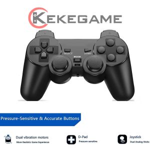 Kontroler bezprzewodowy myszy 2.4G Gamepad Podwójna wibracje joystick dla PS2 konsoli Joypad USB PC Control