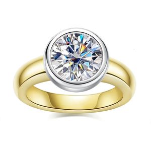 925 Sterling Silver 3 Round Ring Engagement Yellow Color For Women 240417
