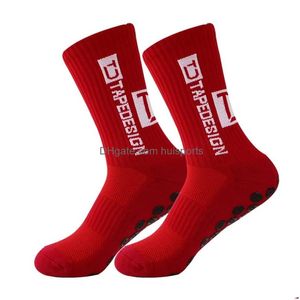 Sports Socks Football Training Middle Tube Mens Towel Bottom Anti Slip Thickened Long Wear-Resistant Pellet Drop Delivery Outdoors A Dhbpp