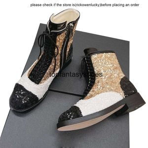 Chanells Designer Buty damskie Chanellistness błyszczona kostka