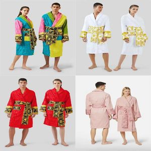 Sleepwear Men's Mens Womens Home Robes sjal krage bomull mjuk fluffig designer märke vintage badrock pamas unisex älskare förklädnad klänning