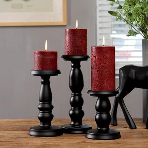 Ljushållare Creative Iron Art Black Candlestick Wedding Centerpieces For Tables Candles Home Decoration Candelabros