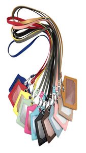 ストラップバスクレジットバンクカード保有者LANYARD6362281を備えた本物のレザーカードホルダーIDカードケース