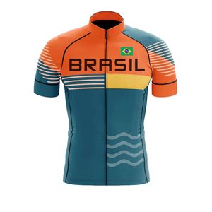 Brasil Mens Cycling Jersey Summer Breathable Male Short Sleeves Bicycle Clothes Cycling Shirt Mountain Bike Cycling Clothing 240411